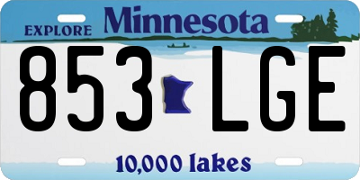 MN license plate 853LGE