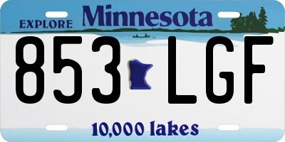 MN license plate 853LGF