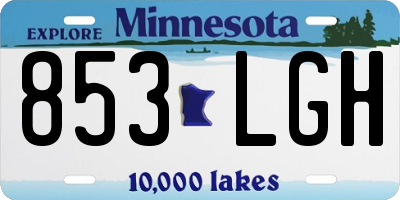 MN license plate 853LGH