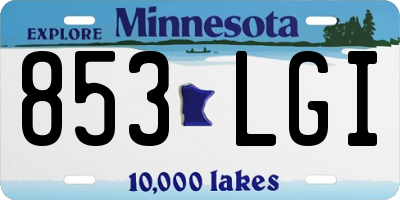 MN license plate 853LGI