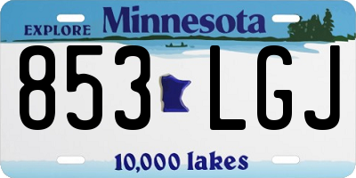MN license plate 853LGJ
