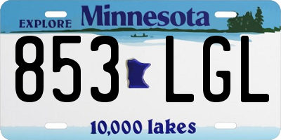 MN license plate 853LGL