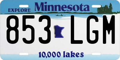 MN license plate 853LGM