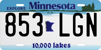 MN license plate 853LGN