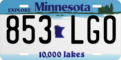 MN license plate 853LGO