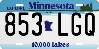 MN license plate 853LGQ