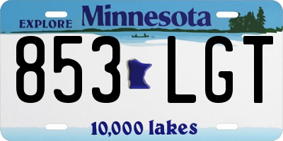 MN license plate 853LGT