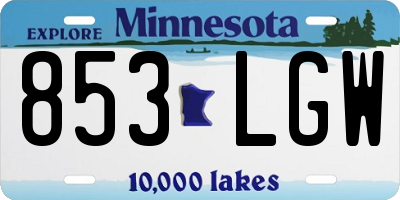 MN license plate 853LGW