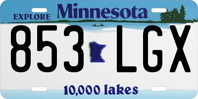 MN license plate 853LGX