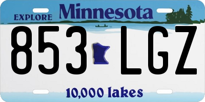 MN license plate 853LGZ