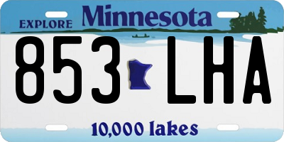 MN license plate 853LHA