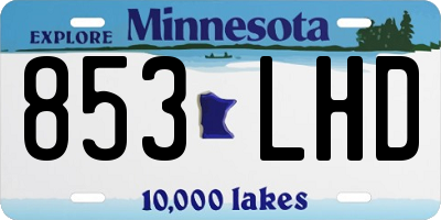 MN license plate 853LHD