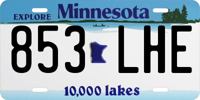 MN license plate 853LHE