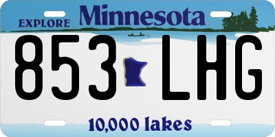 MN license plate 853LHG