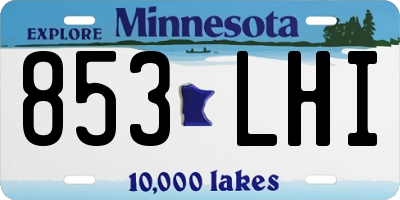 MN license plate 853LHI