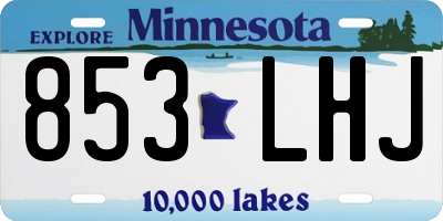 MN license plate 853LHJ