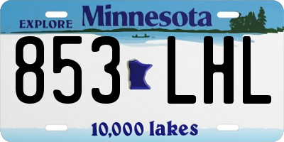 MN license plate 853LHL
