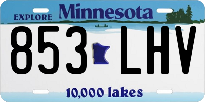 MN license plate 853LHV