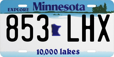 MN license plate 853LHX