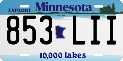 MN license plate 853LII