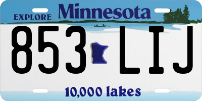 MN license plate 853LIJ