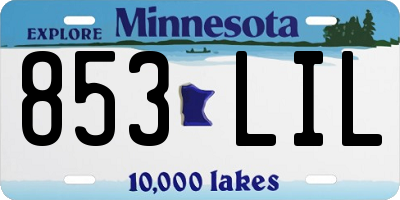 MN license plate 853LIL