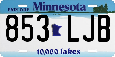 MN license plate 853LJB