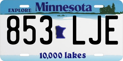 MN license plate 853LJE