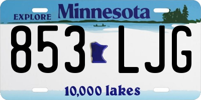 MN license plate 853LJG