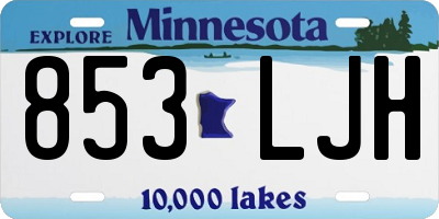 MN license plate 853LJH