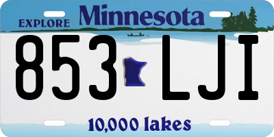 MN license plate 853LJI