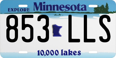 MN license plate 853LLS