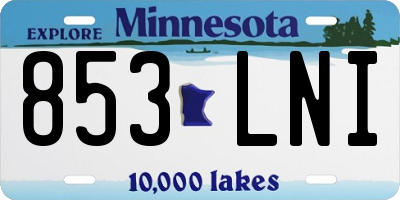 MN license plate 853LNI