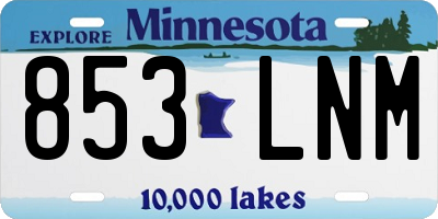 MN license plate 853LNM