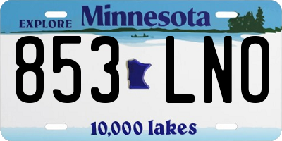 MN license plate 853LNO
