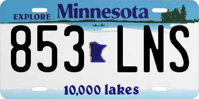 MN license plate 853LNS