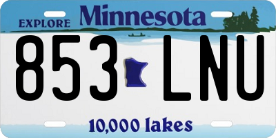 MN license plate 853LNU