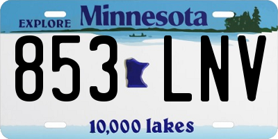 MN license plate 853LNV