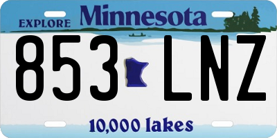 MN license plate 853LNZ