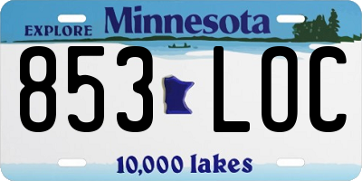 MN license plate 853LOC