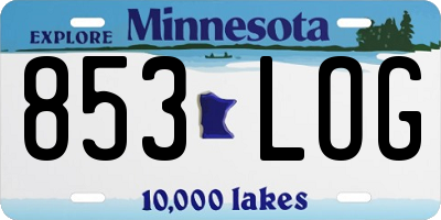 MN license plate 853LOG