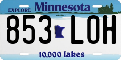 MN license plate 853LOH
