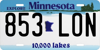MN license plate 853LON
