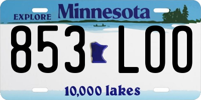 MN license plate 853LOO