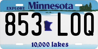 MN license plate 853LOQ