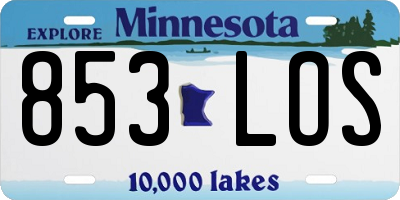 MN license plate 853LOS