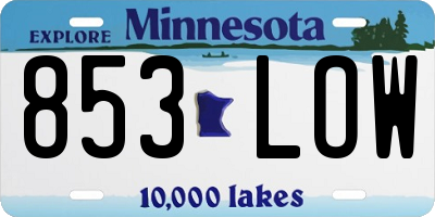 MN license plate 853LOW
