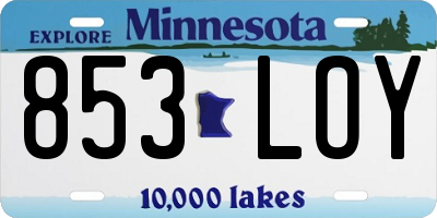 MN license plate 853LOY