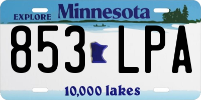 MN license plate 853LPA