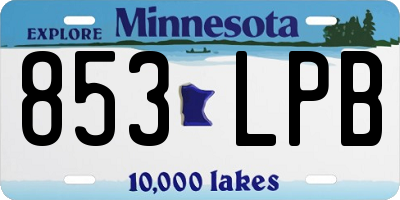 MN license plate 853LPB